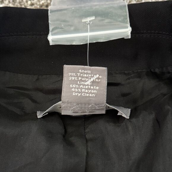 ANN TAYLOR 3 Button Blazer Jacket Black Lined Unique Stitch Women’s Size 2 - Picture 4 of 12